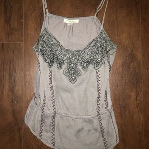 Gray Embellished Top